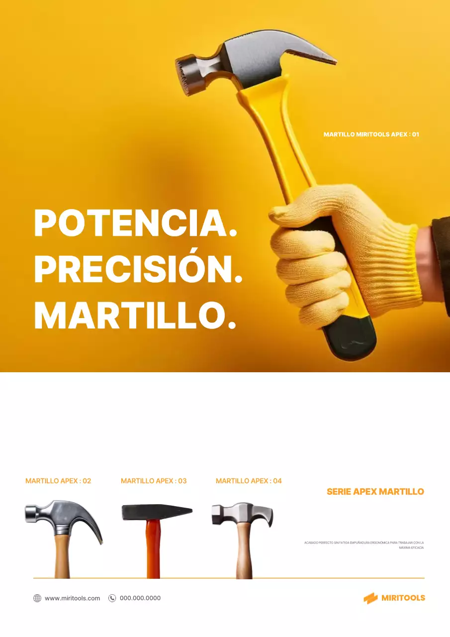 Anuncio de herramientas modernas amarillas