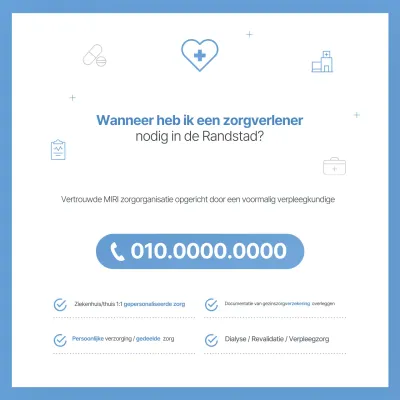 Eenvoudige, hemelsblauwe promotie van verpleegdiensten