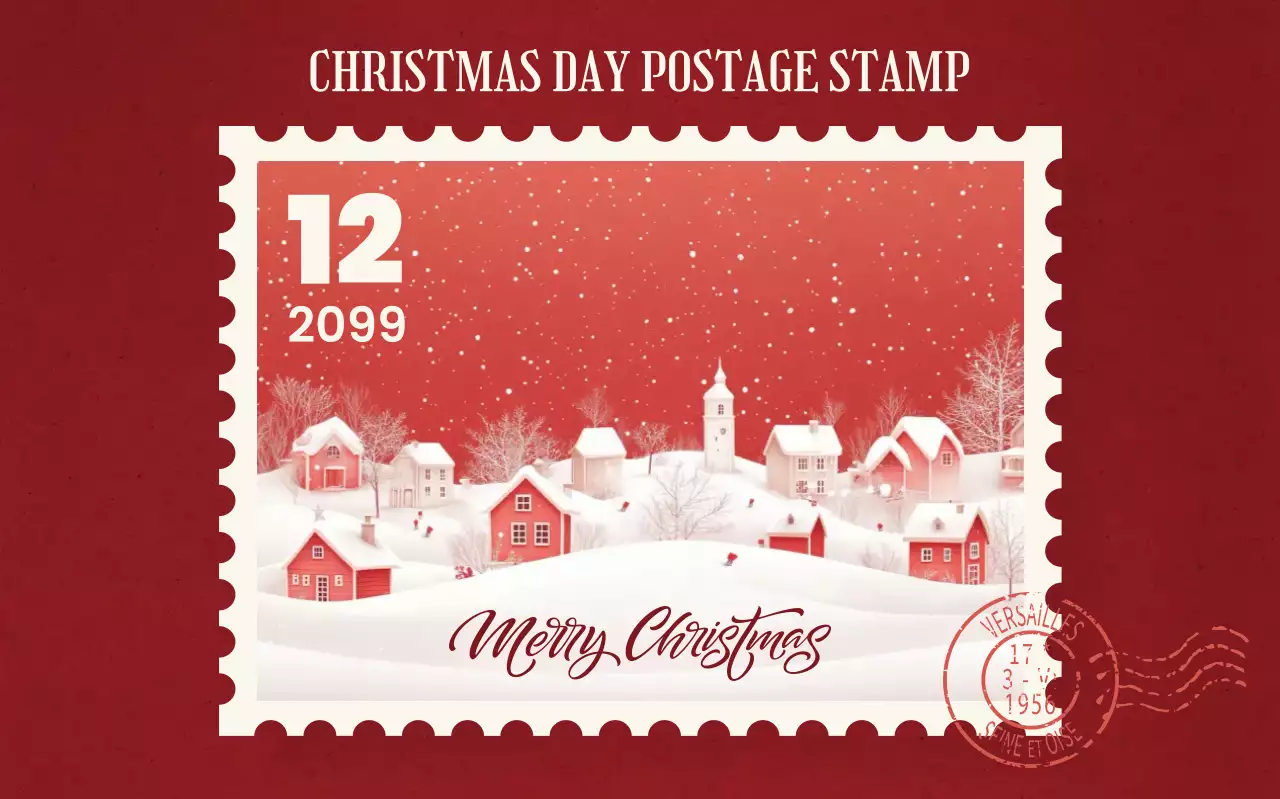 빨강 빈티지 크리스마스 엽서