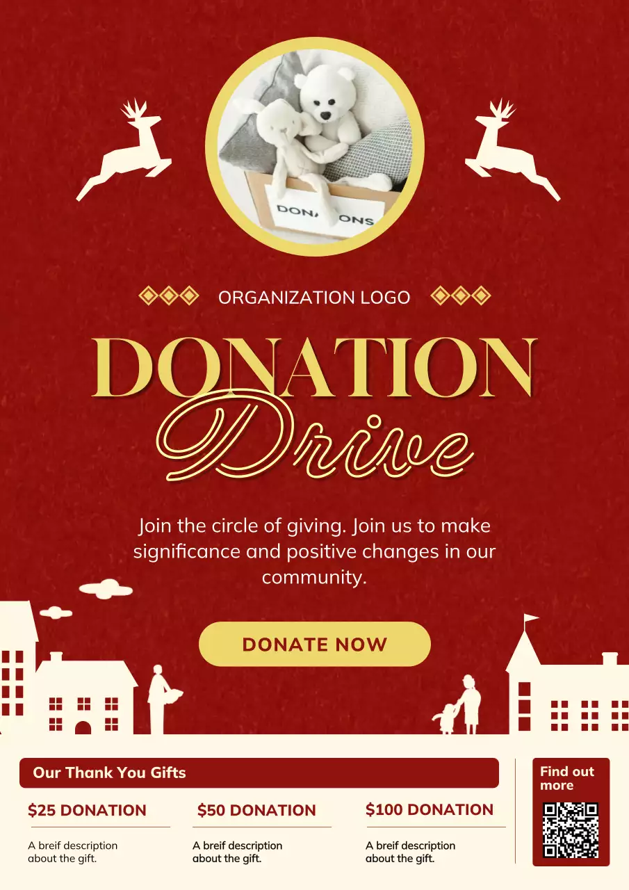 Red Classic Donation Promotion Poster