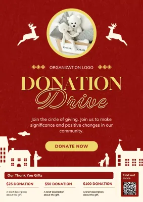 Red Classic Donation Promotion Poster