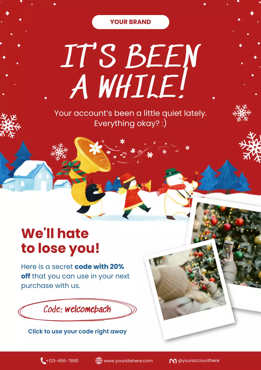 Red Festive Christmas Winter Promotion Poster