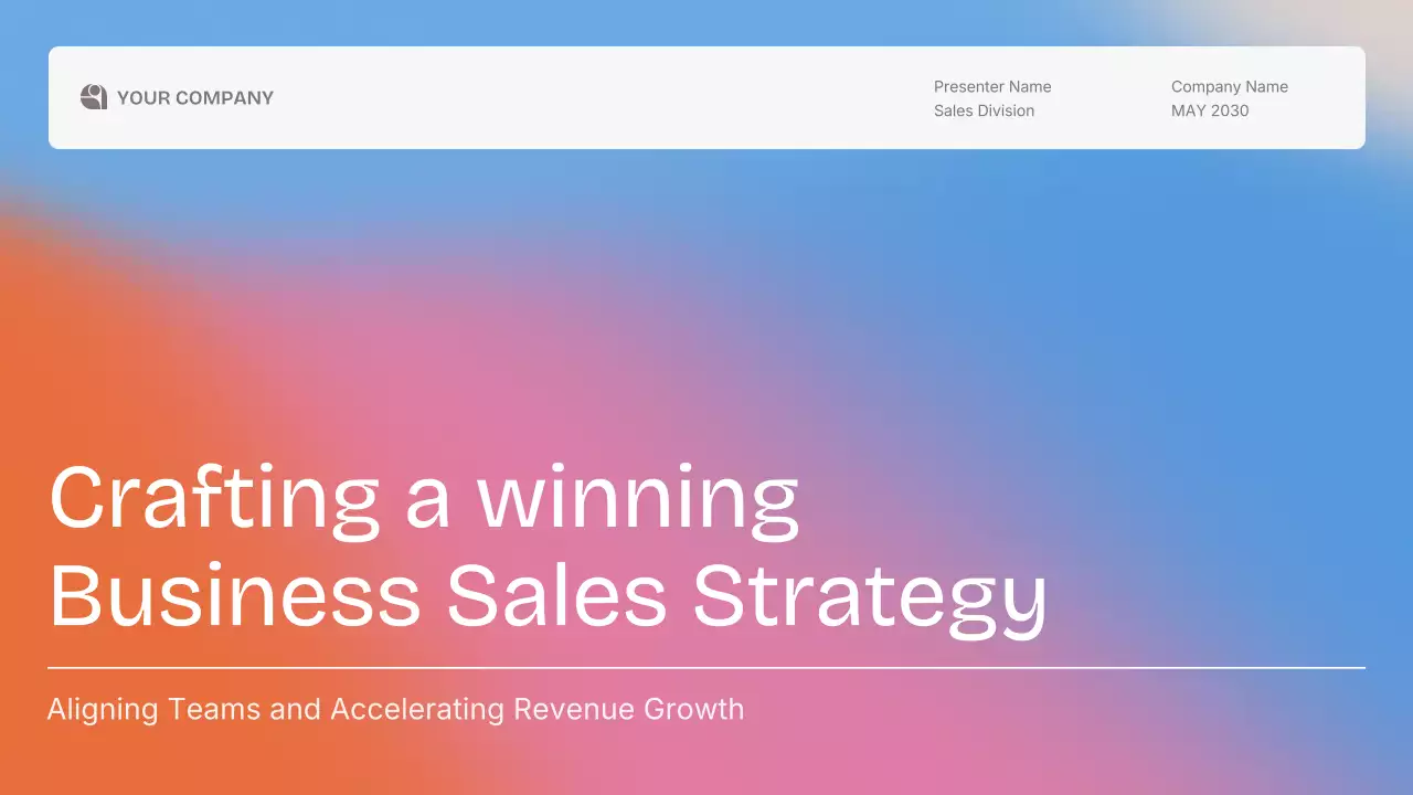 Colourful Modern Sales Strategy Presentation