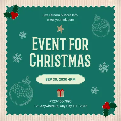 Green Vintage Christmas Event Advertisement