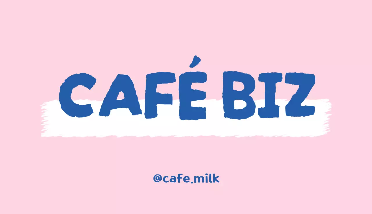 핑크 심플 감성 카페 홍보 명함