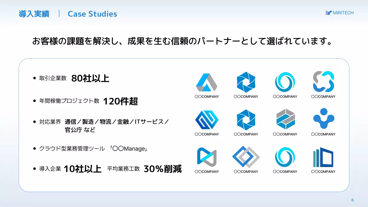 青 シンプル 会社 会社案内  プレゼンテーション