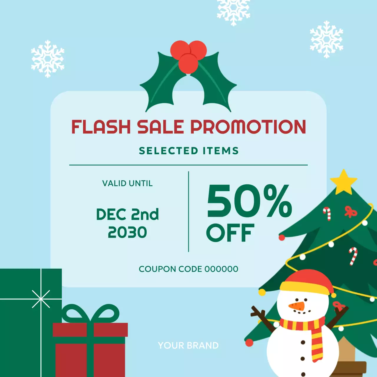 Blue Festive Christmas Sale Promotion