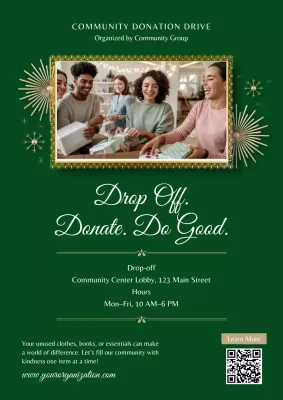 Green Festive Donation Campaign Web Poster