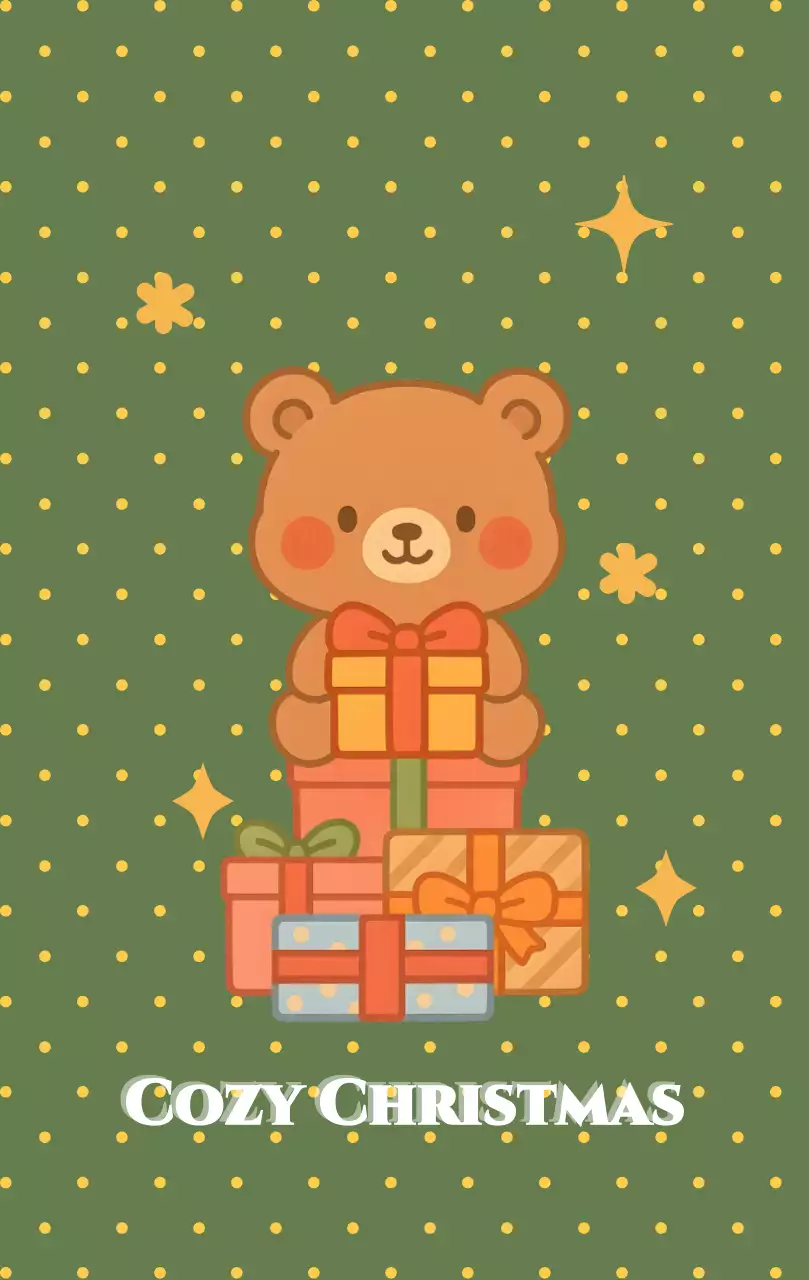 카키 아기자기한 크리스마스 배경