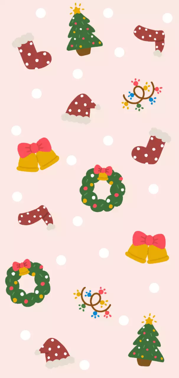 분홍색 아기자기한 크리스마스 엽서