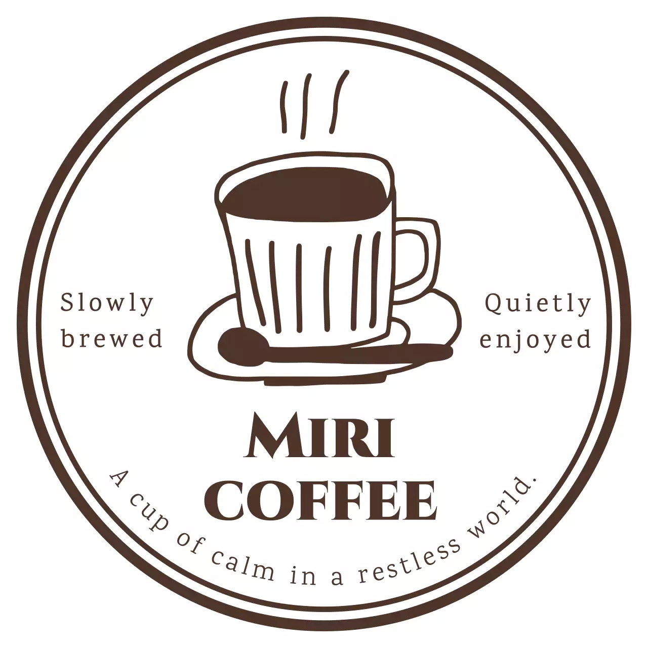 茶色 シンプル コーヒー シンボルロゴ