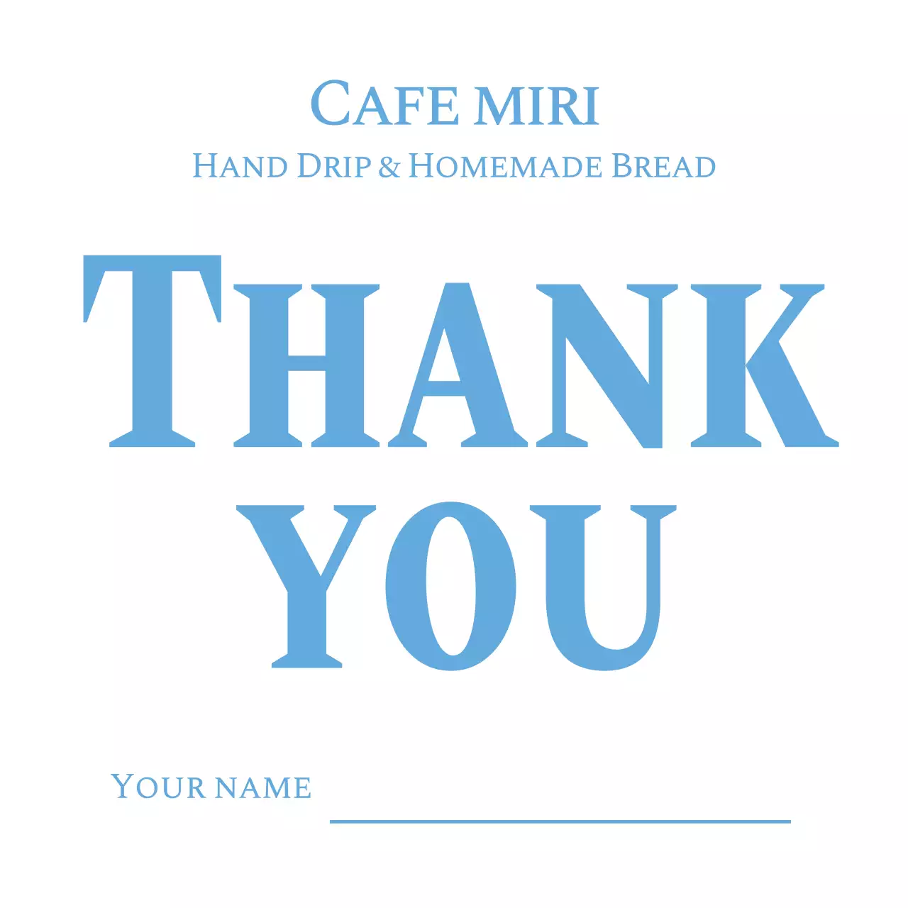 青 シンプル 感謝 カード サンキュー