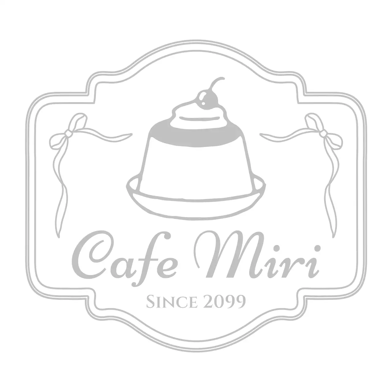 グレー クラシック カフェ シンボルロゴ