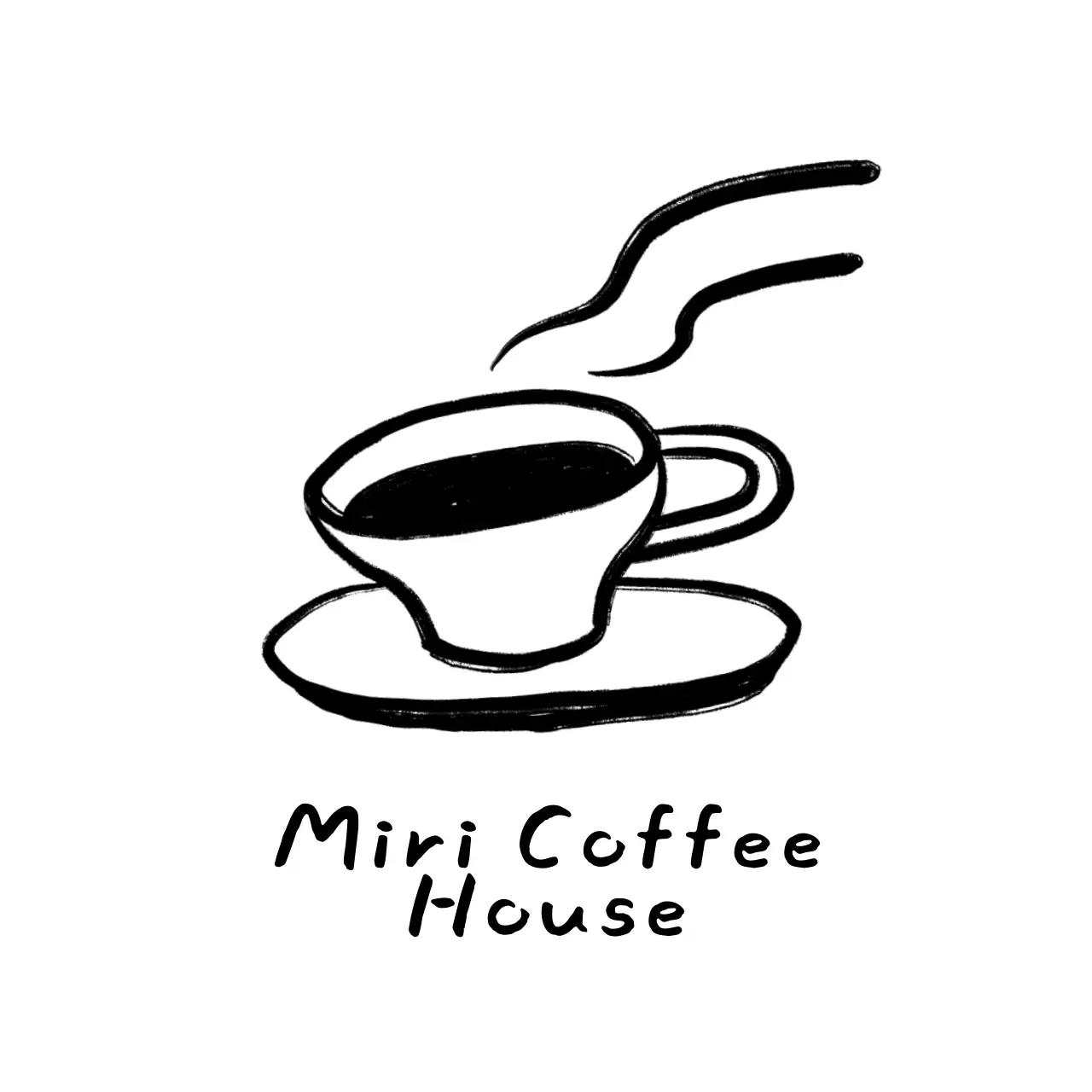 白黒 シンプル コーヒー ロゴ イラストロゴ