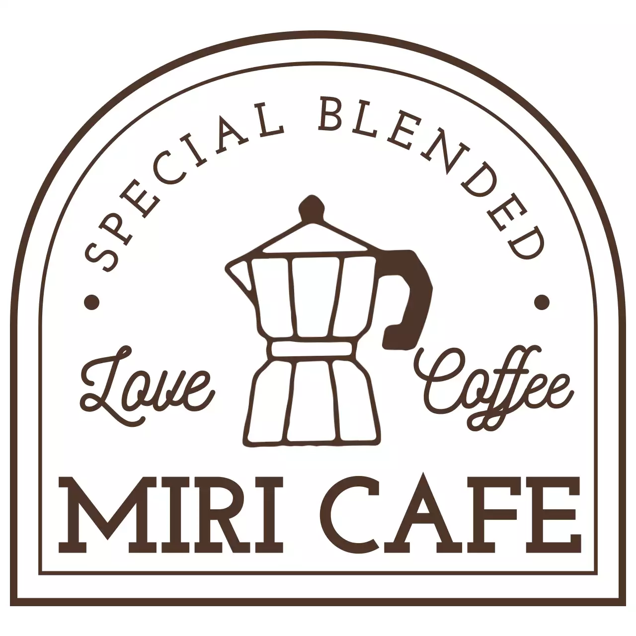 茶色 シンプル カフェ ロゴ シンボルロゴ
