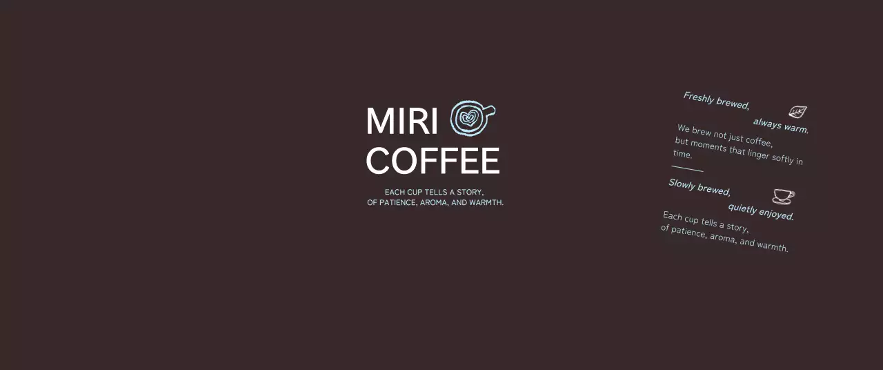 茶色 シンプル コーヒー ロゴテキスト