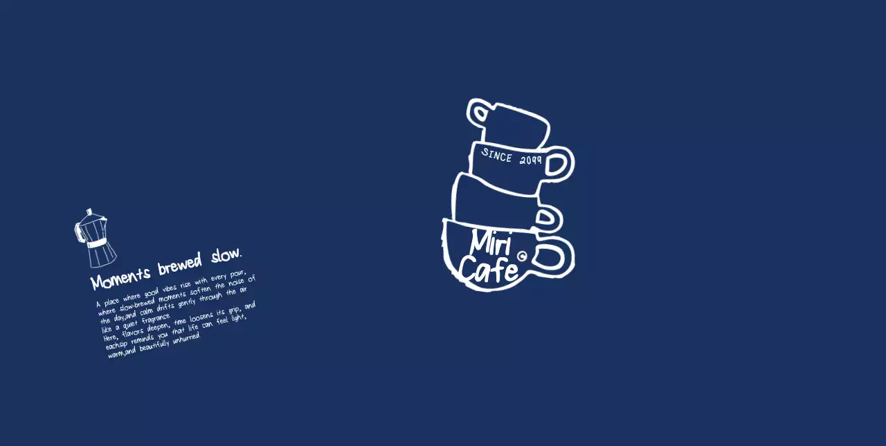 ネイビー シンプル カフェ ロゴ ロゴテキスト