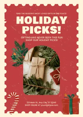 Red Vintage Christmas Holiday Promotion