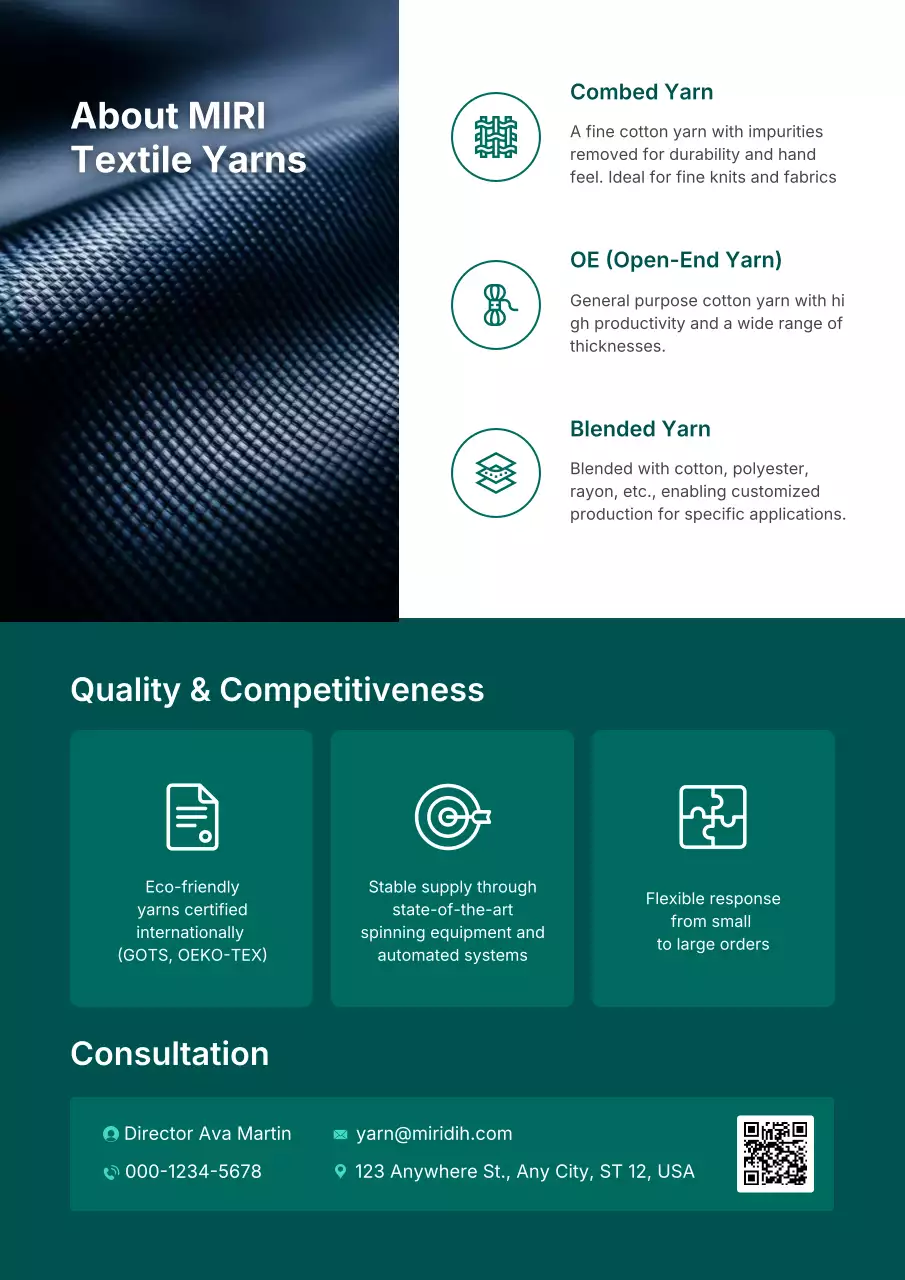 teal modern textile promotion