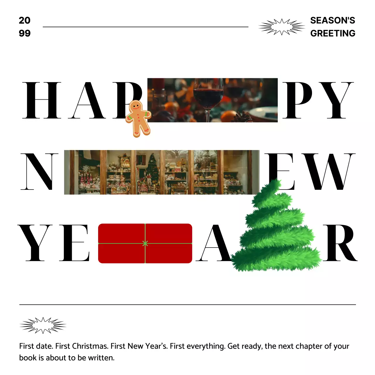 화이트 심플 새해 인사 안내