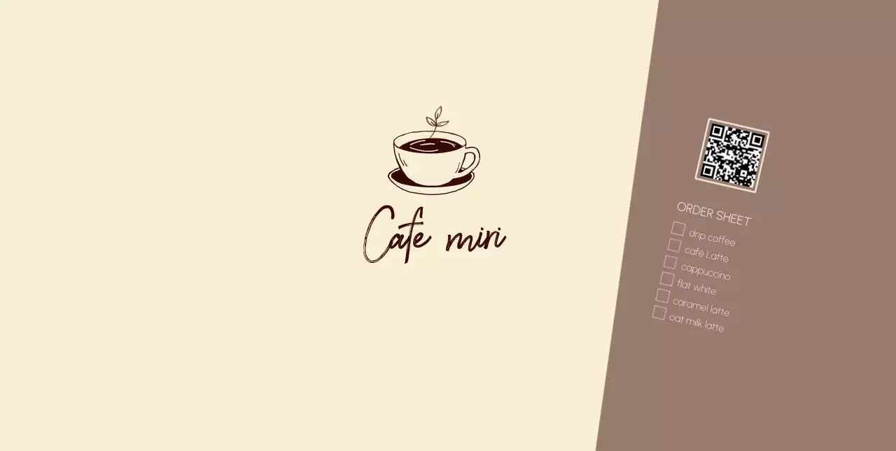 베이지 심플 카페 메뉴판