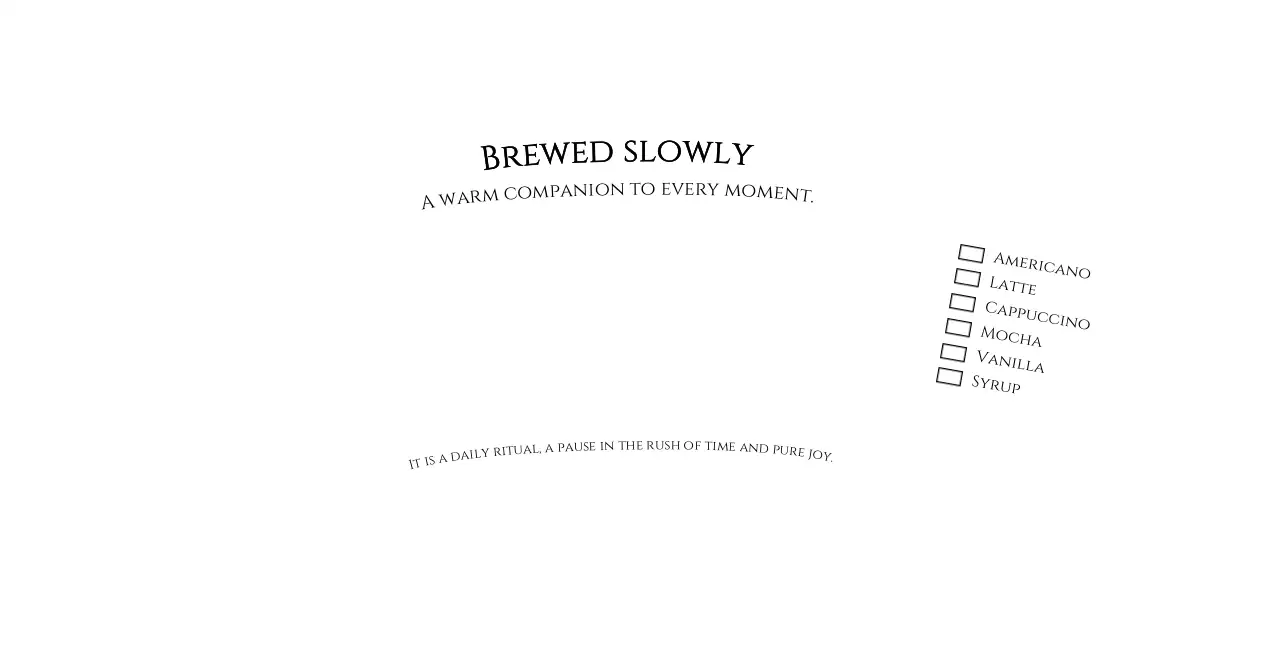 흰색 미니멀 커피 메뉴판