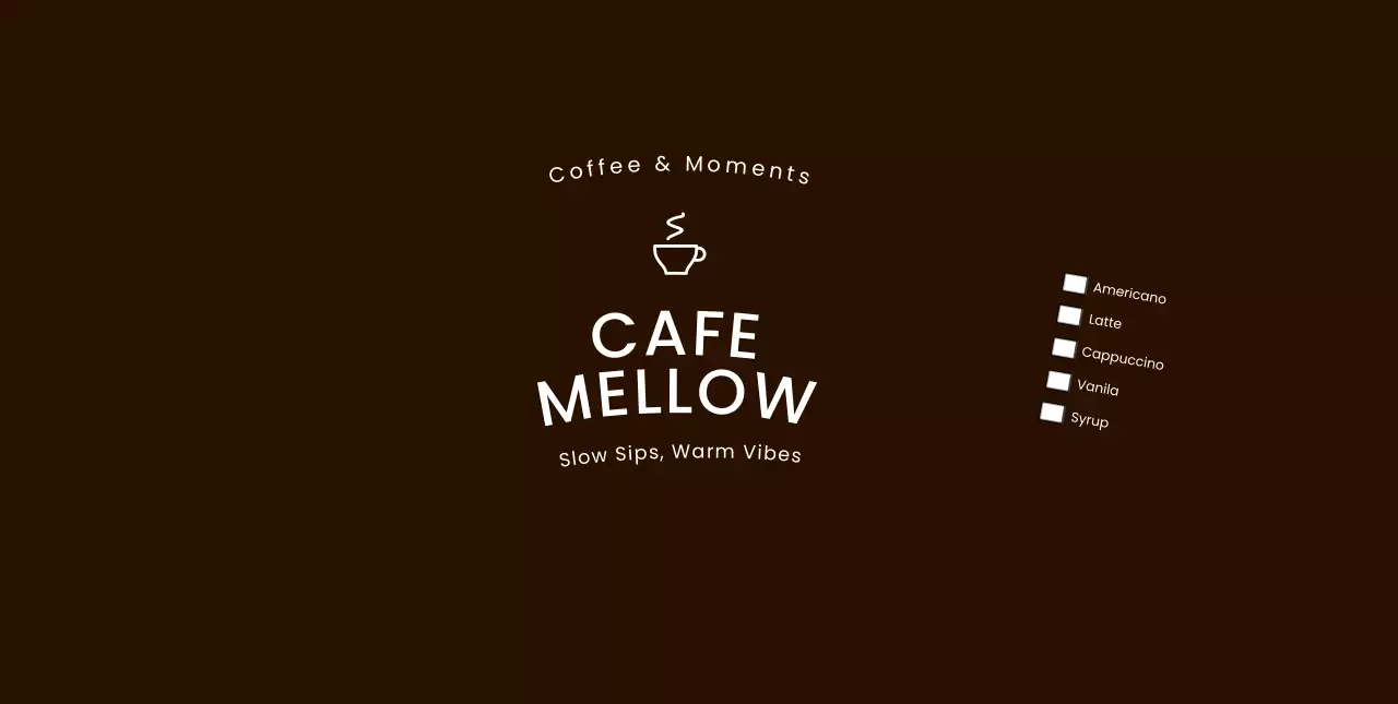 갈색 모던 카페 로고