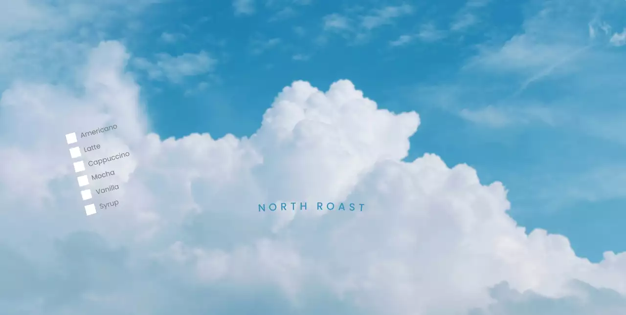 하늘색 미니멀 커피 메뉴 홍보