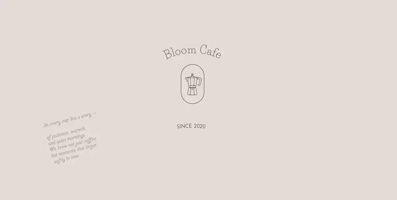 베이지 심플 카페 로고