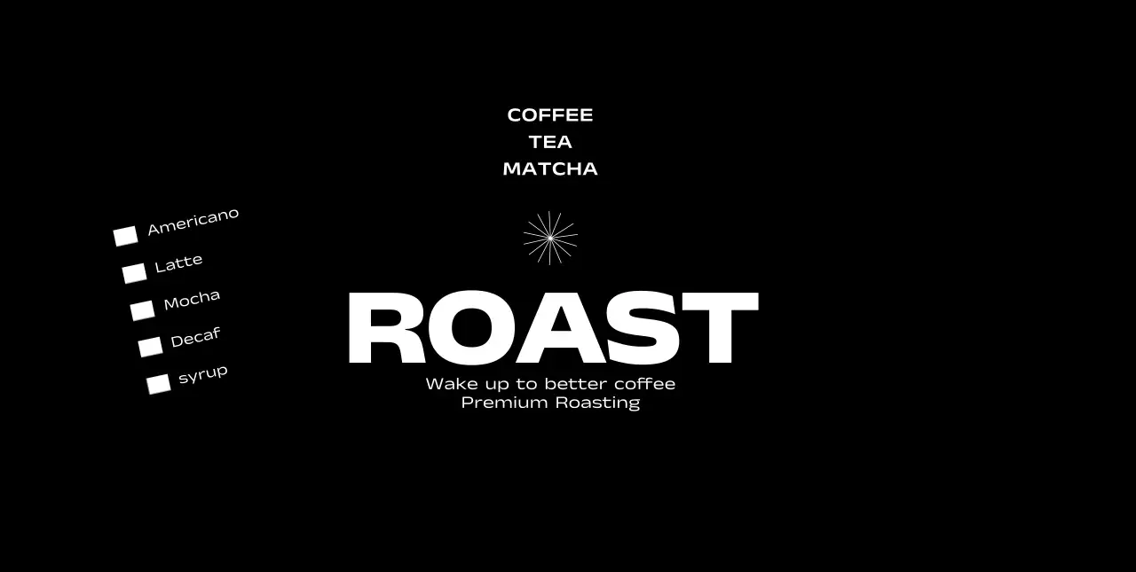 검정 모던 커피 메뉴판 광고