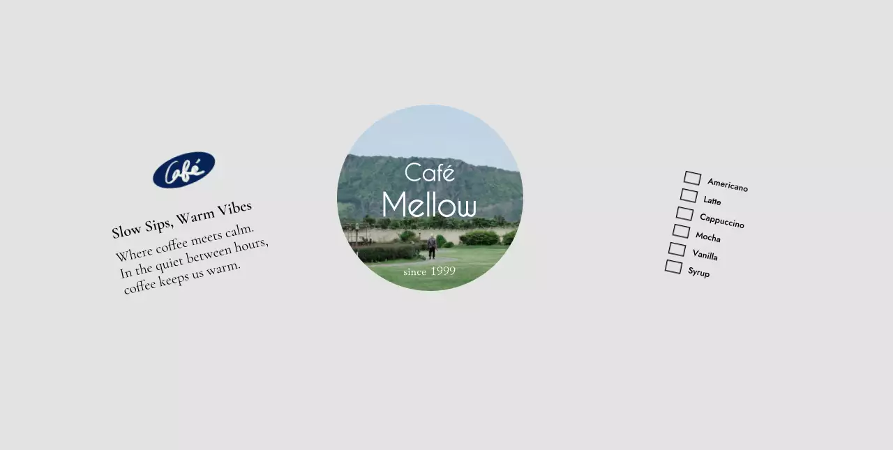 회색 심플 카페 홍보