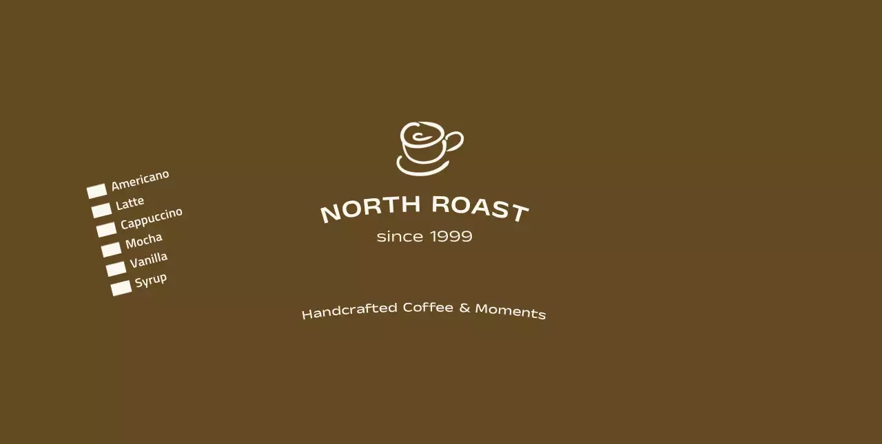갈색 심플 커피 메뉴판