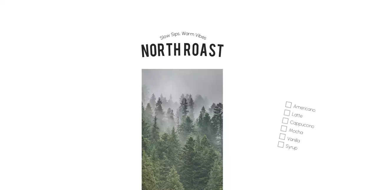 초록 심플 커피 메뉴판