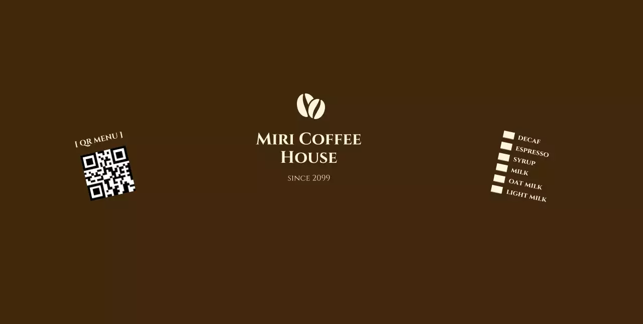 갈색 깔끔 카페 메뉴 홍보