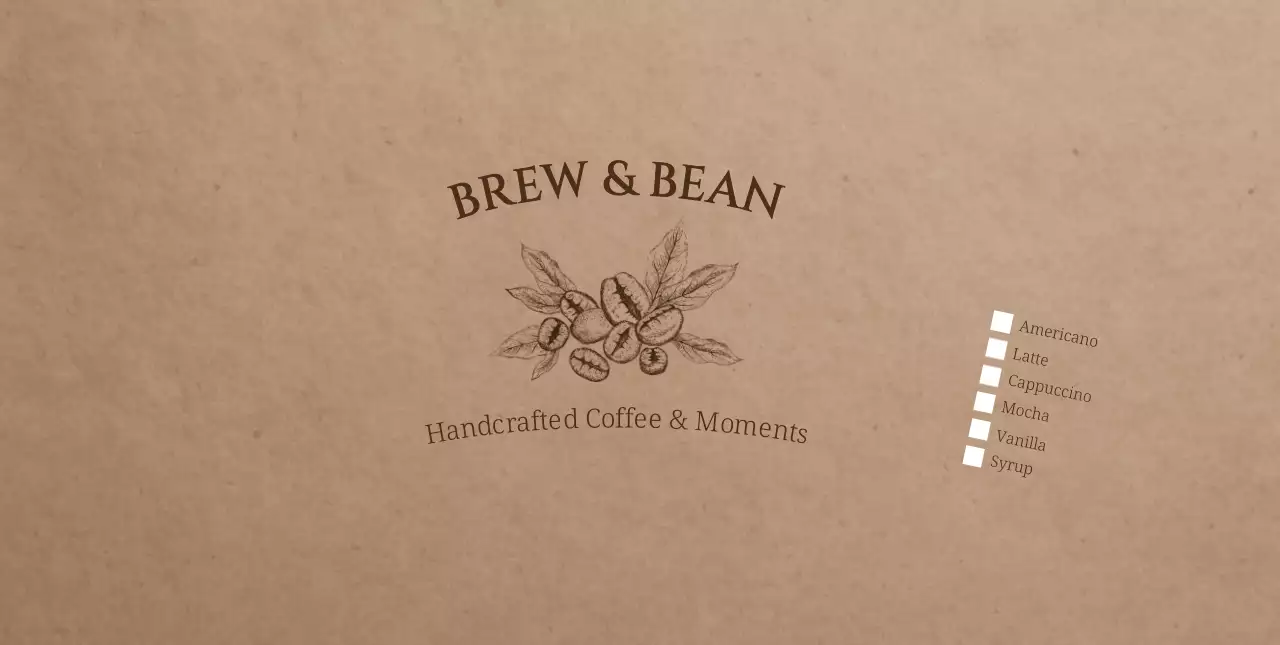 갈색 빈티지 커피 메뉴판