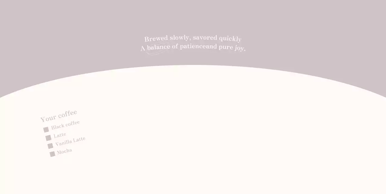 연보라 미니멀 커피 메뉴판