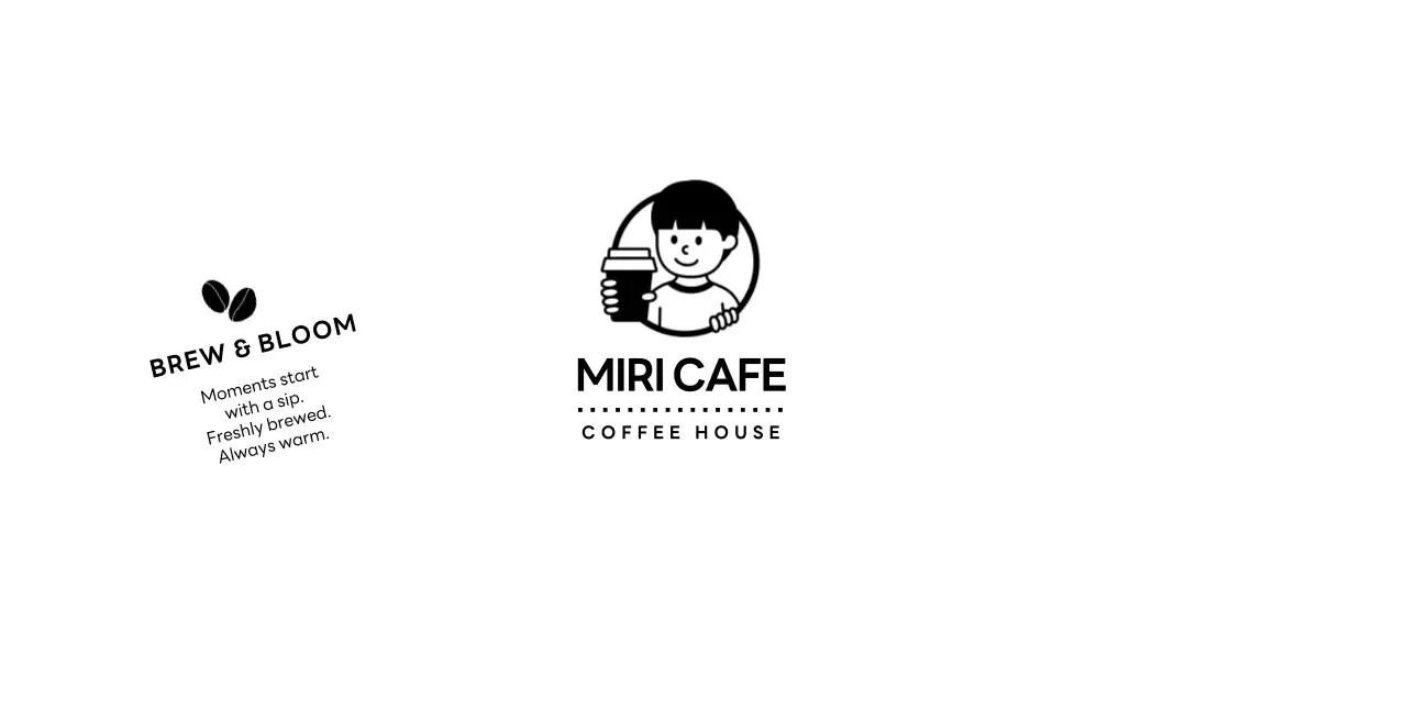 흑백 심플 카페 로고