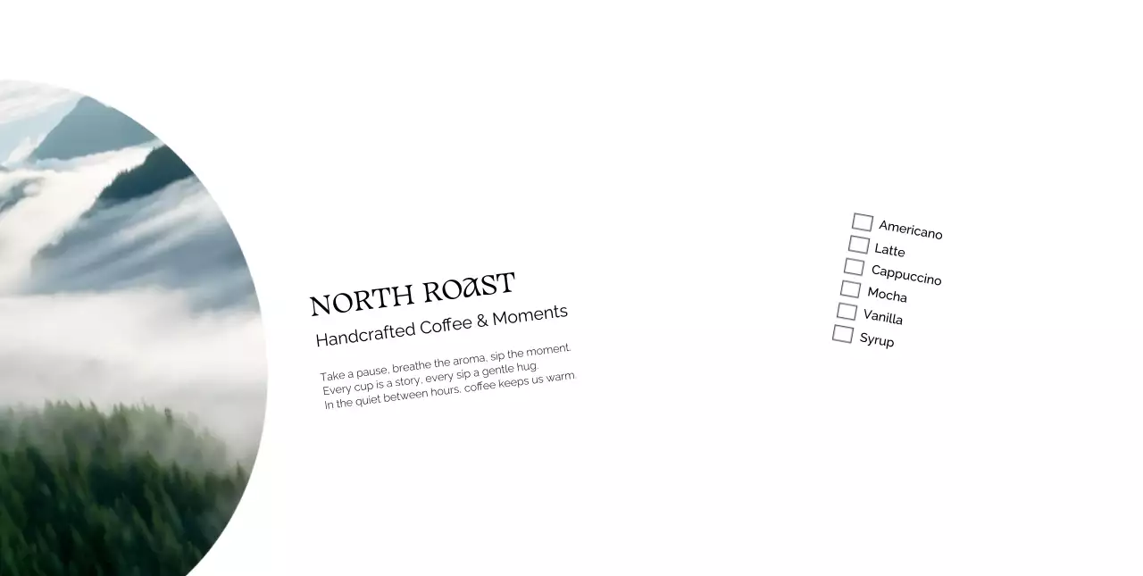 흰색 미니멀 커피 메뉴판