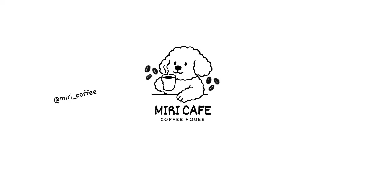 흑백 심플 카페 로고