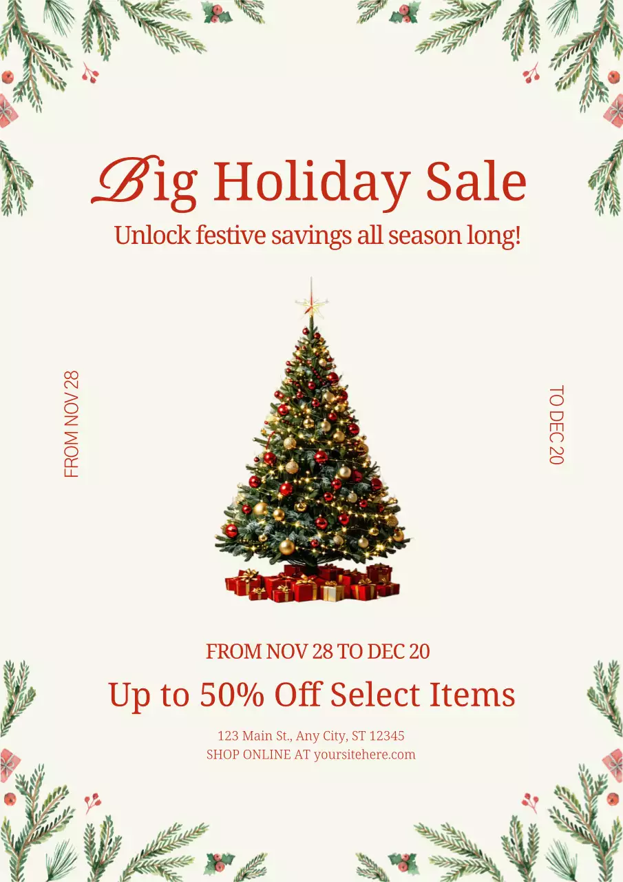 Red Botanical Holiday Promotion