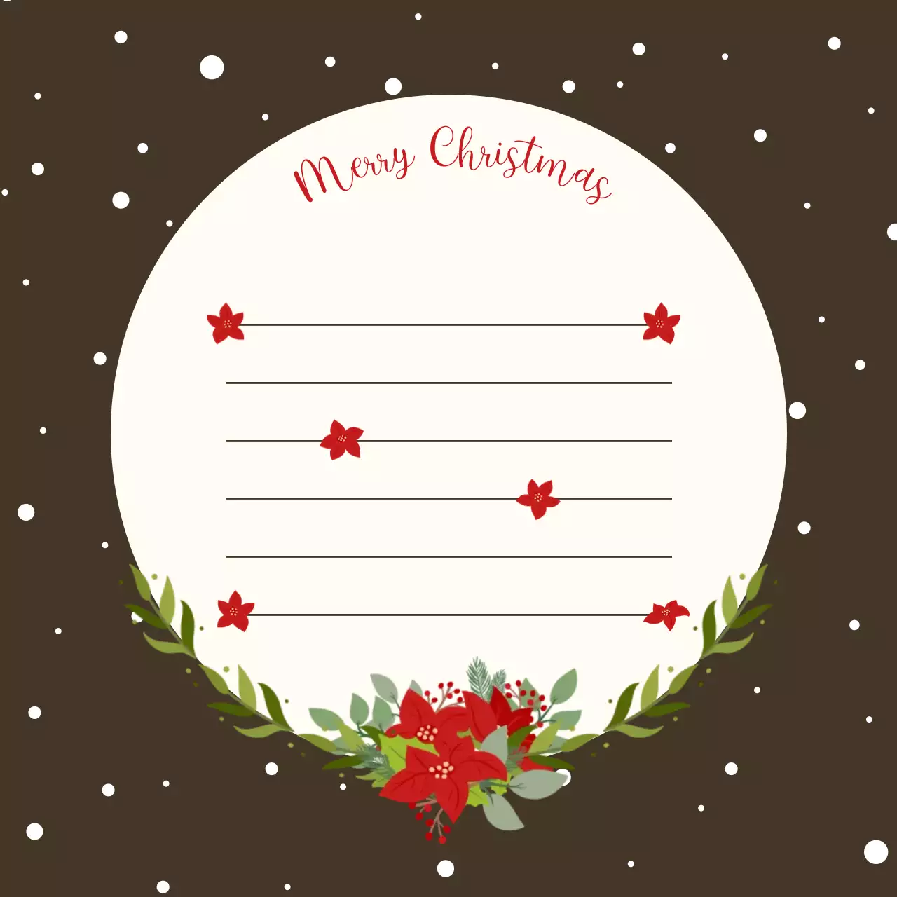 갈색 심플 크리스마스 노트