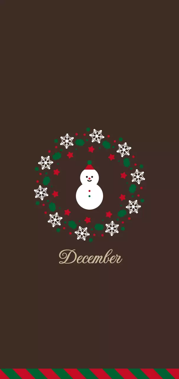 갈색 심플 겨울 눈사람 엽서