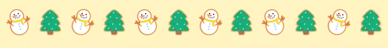 노랑 아기자기한 눈사람 트리 스티커