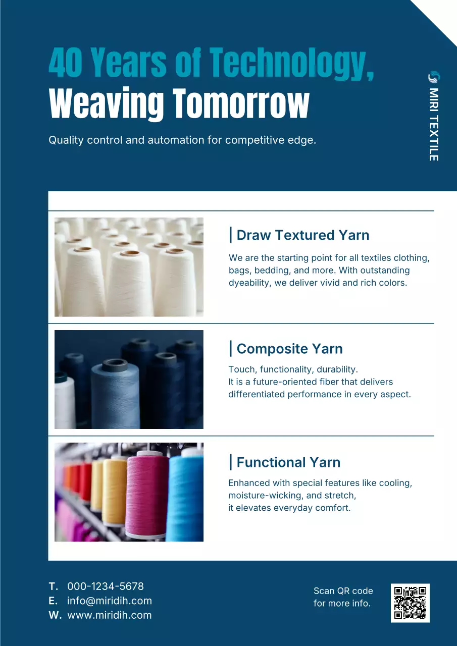 blue modern textile advertisement