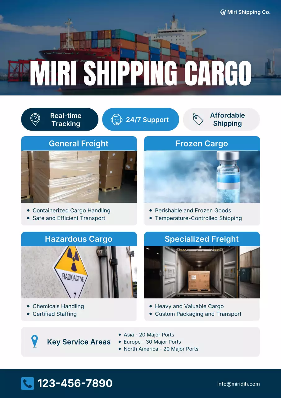 blue modern shipping advertisement