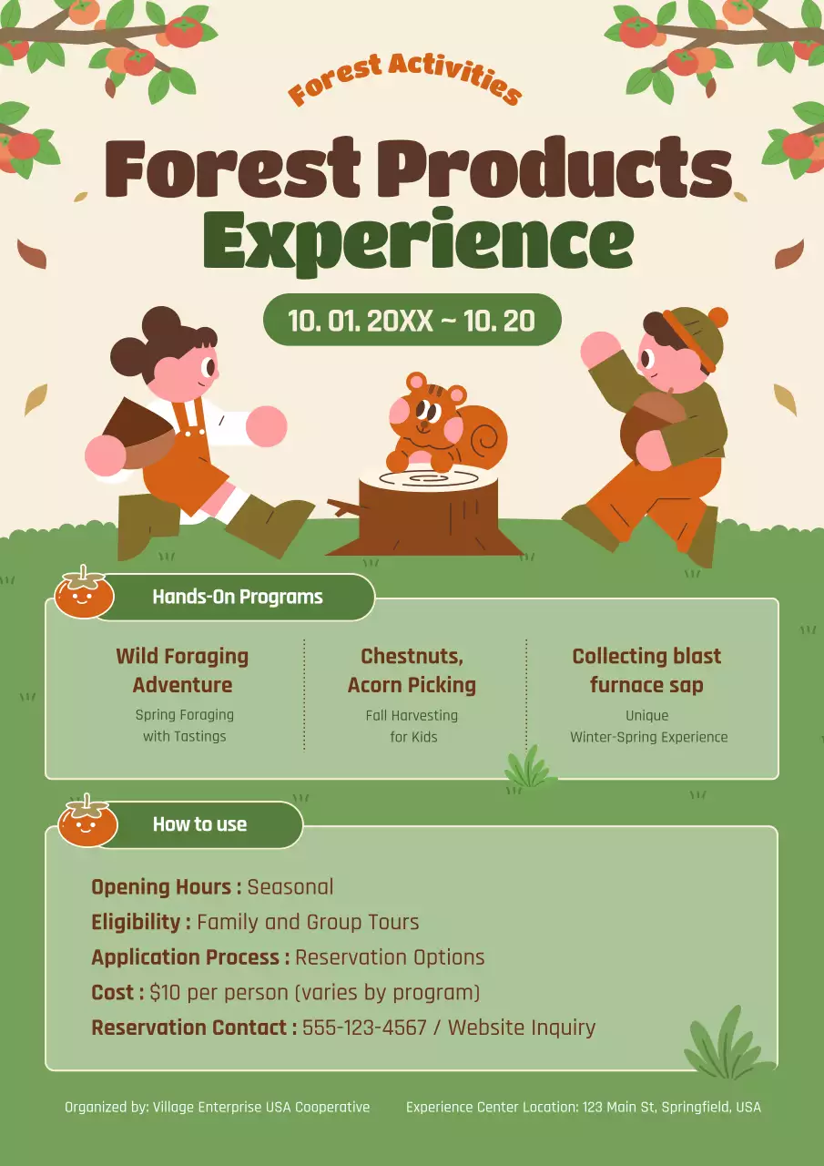 green retro forest event announcement