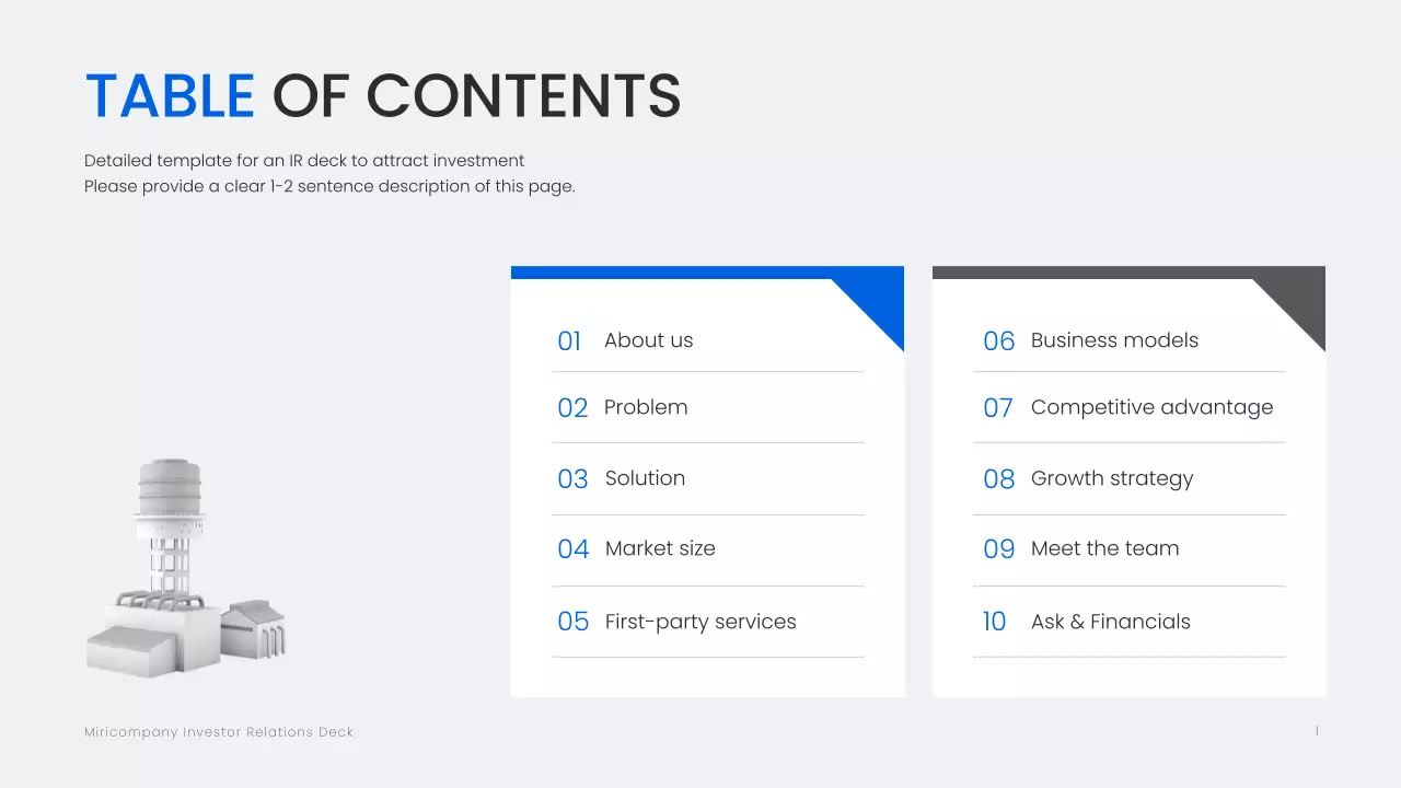 blue modern investment document