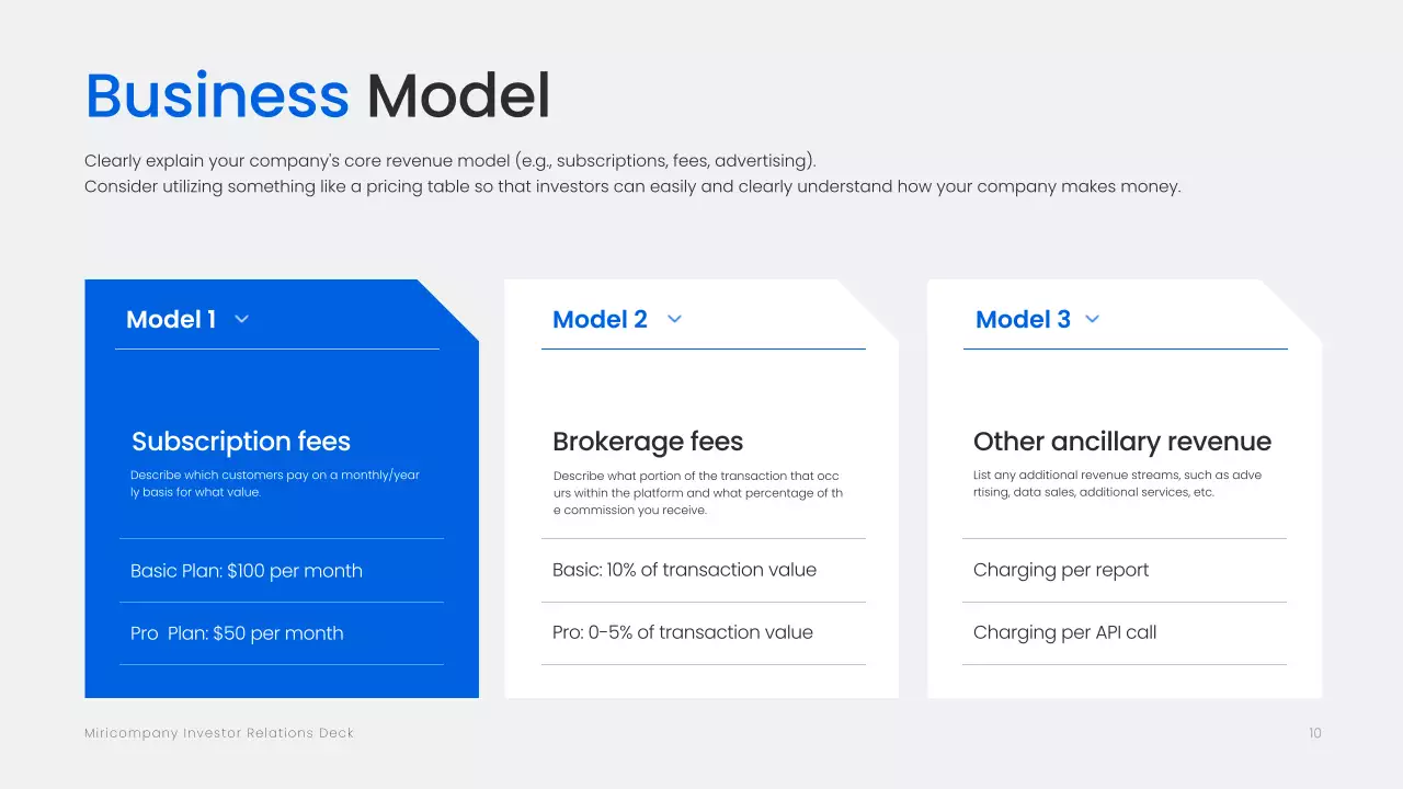 blue modern investment document
