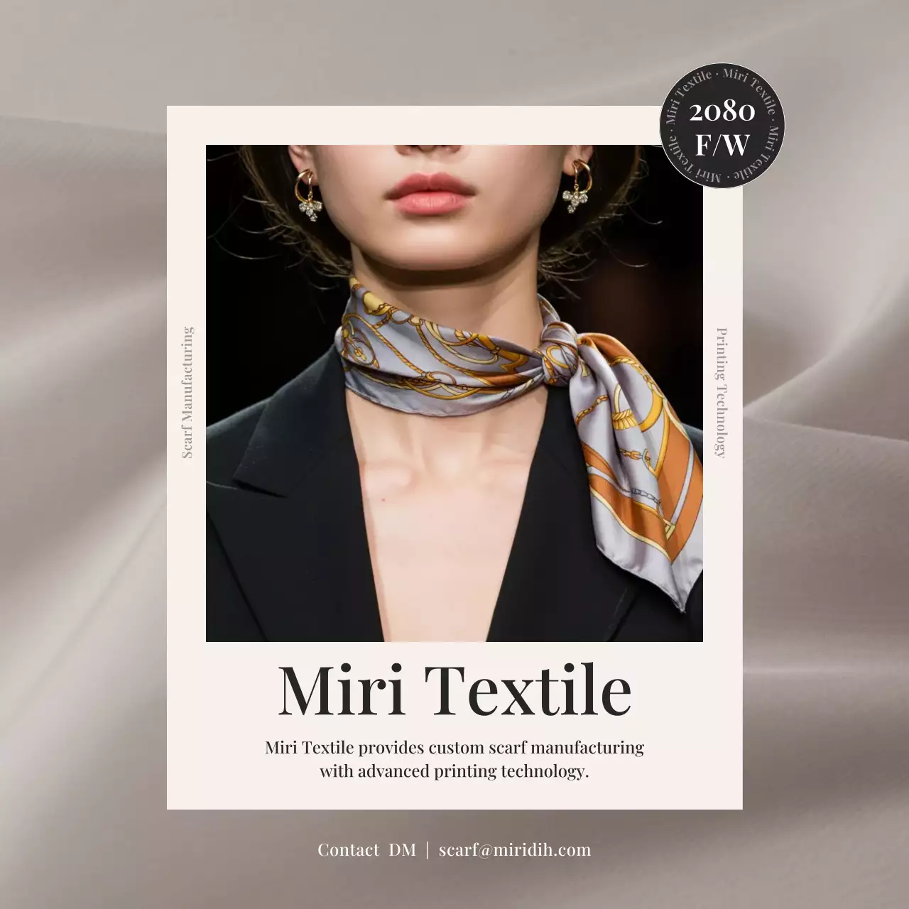 promosi tekstil elegan berwarna krem