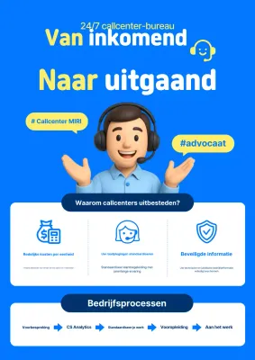 Blauwe moderne callcenterpromotie